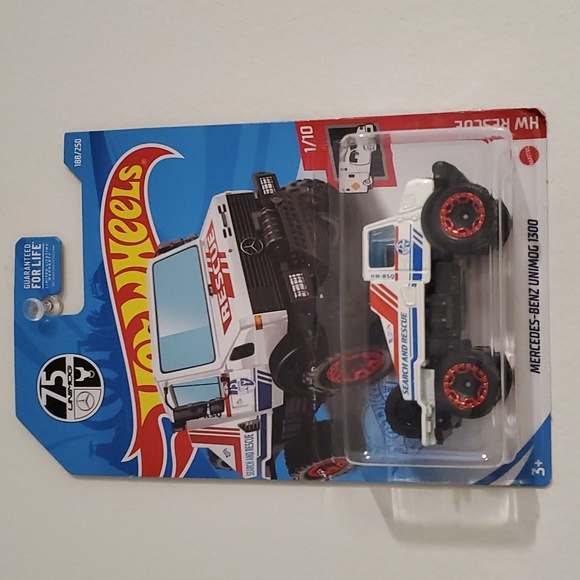 Hot Wheels Other - Mercedes-Benz Unimog 1300 White Hot Wheels Rescue Series 1/10